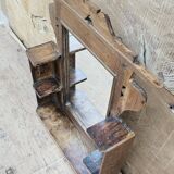 Antique mirror - Art Deco shelf in Burmese teak