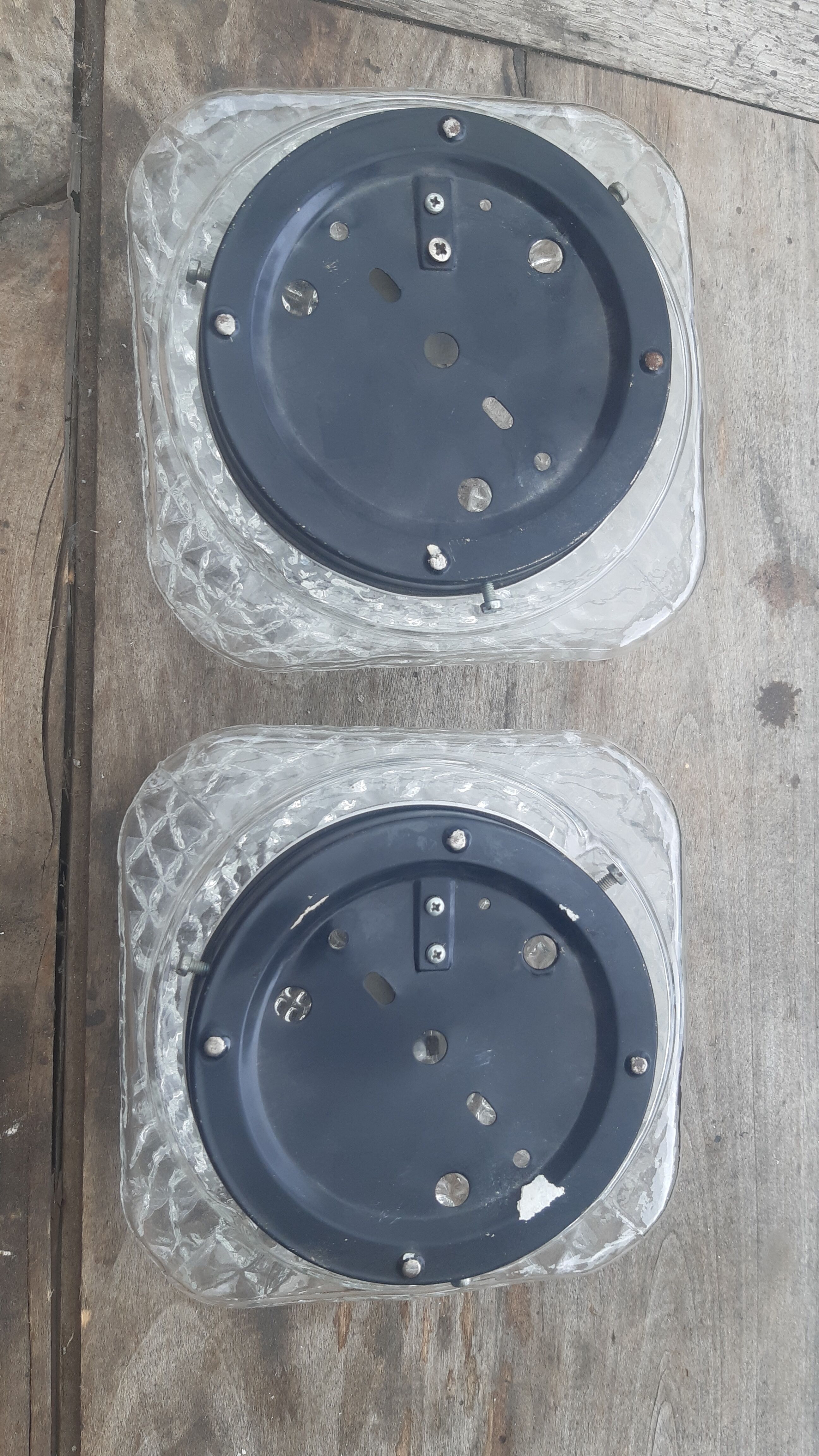 Wall sconces chiseled glass 60s