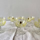 Set of 12 glasses - VMC Reims Arlequin champagne glasses - yellow decor