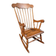 Vintage French Beech Rocking Chair – Mid-20th Century Windsor Style