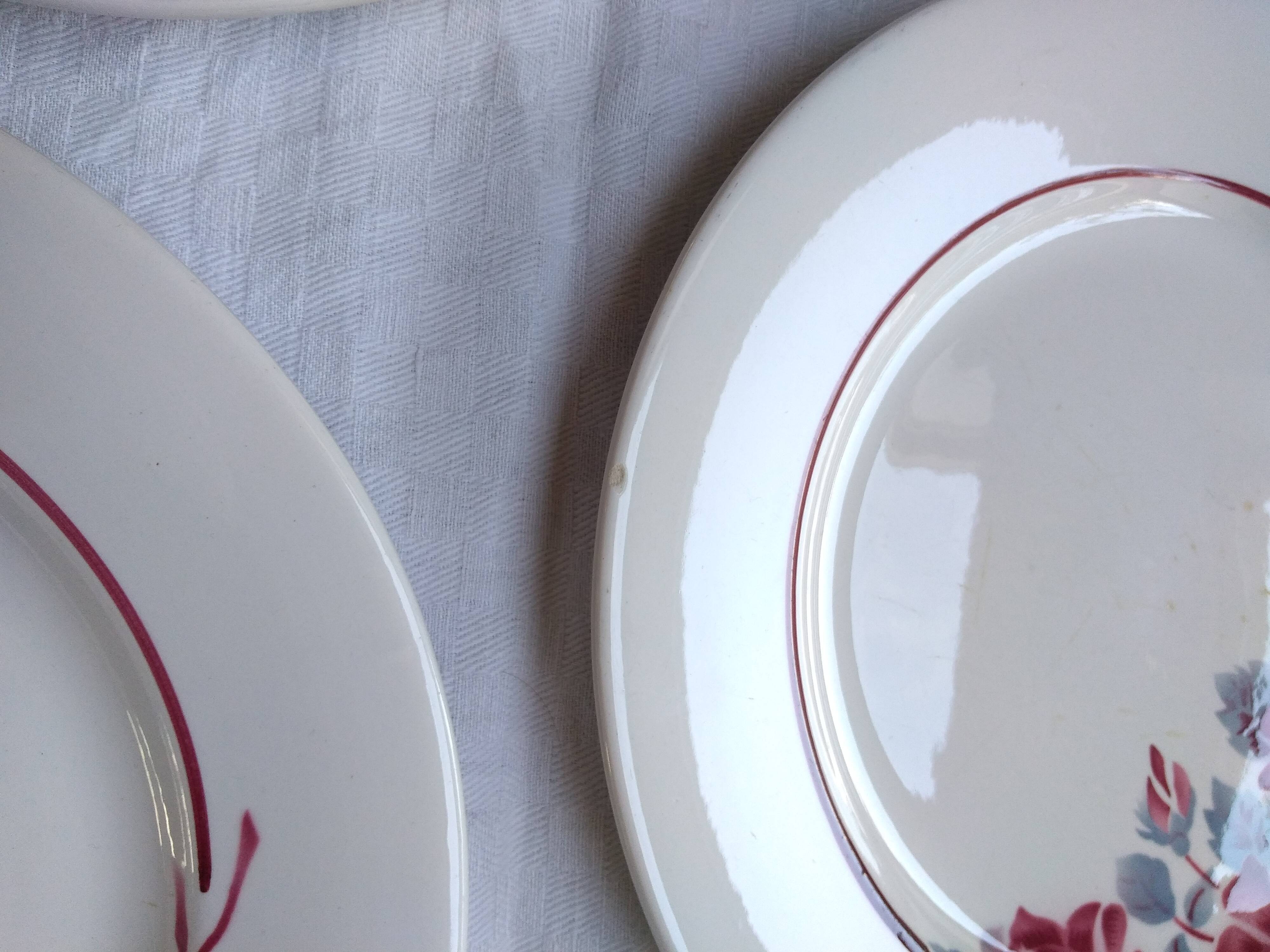 7 flat plates Digoin Sarreguemines