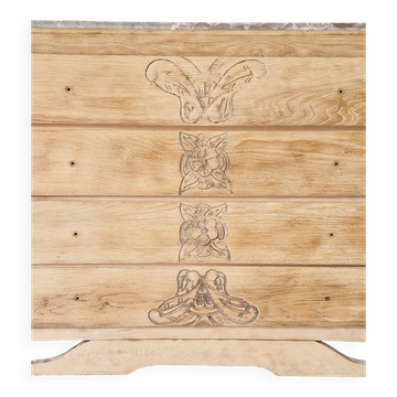Wood and marble chest of drawers