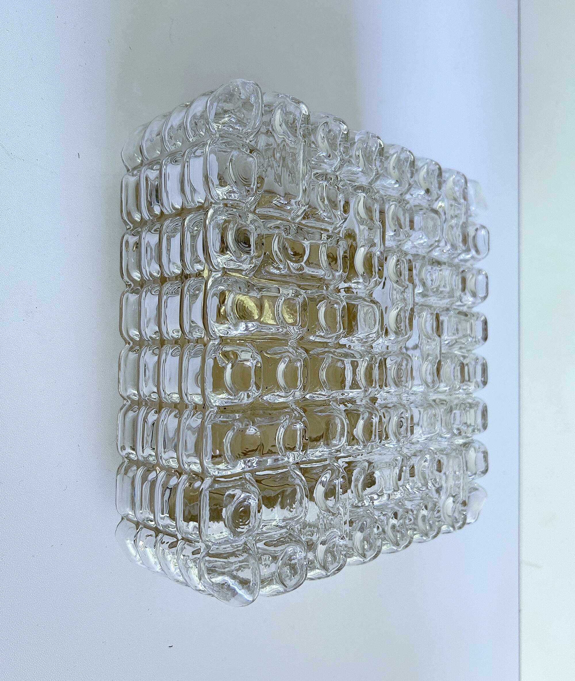 Lampe vintage en verre à bulles