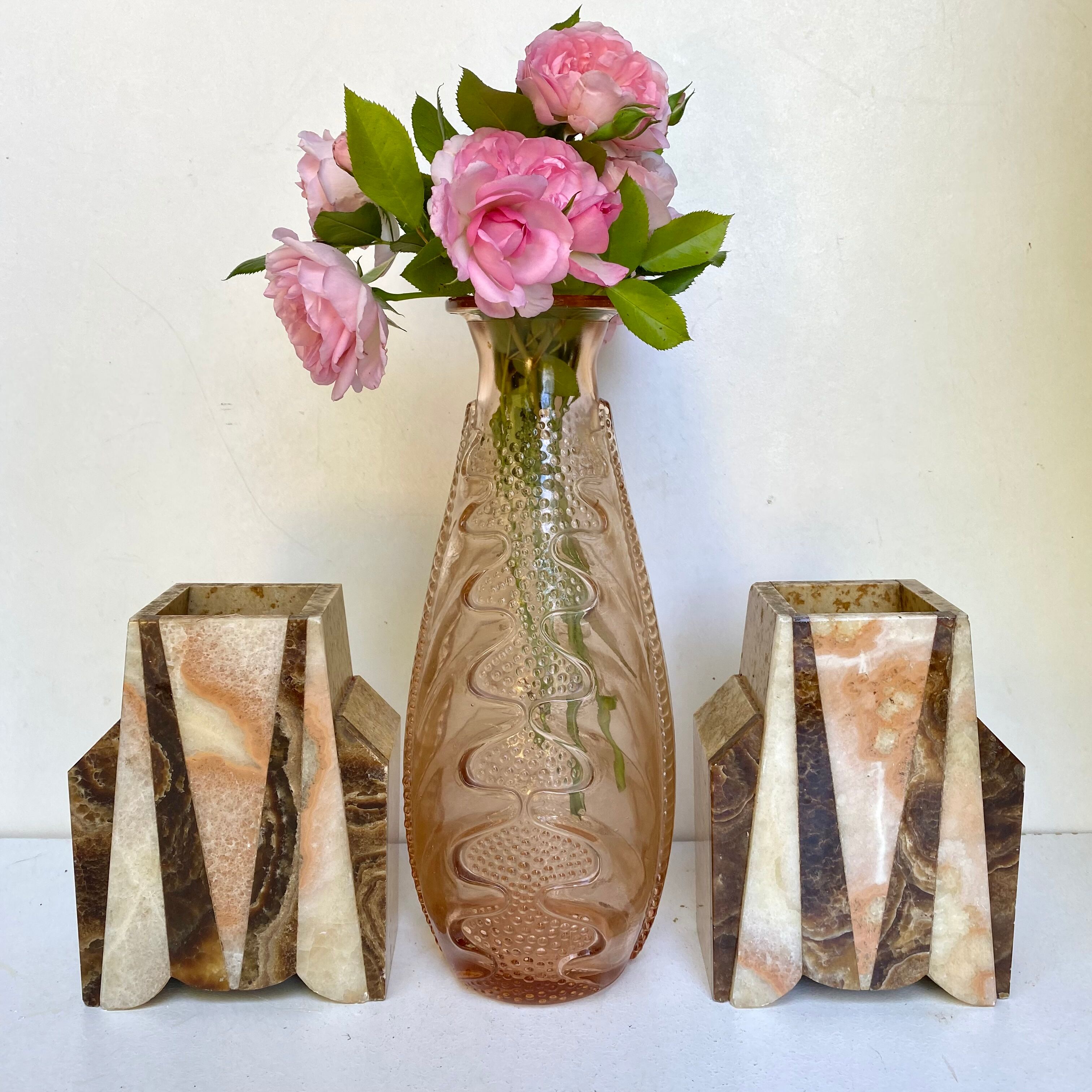 Marble cassolettes art deco