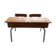 1950s Double wood and metal school desk