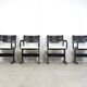 Vintage black wooden dining chairs, 1970s