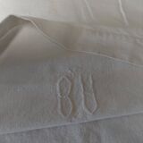 Antique linen cotton mixed sheet monogram BA 220 X 290 cm