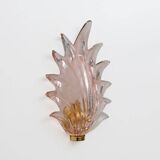 Pair of Modern Italian Murano Glass Leaf Sconces