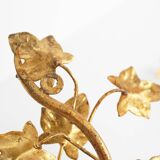 Gilt Pair of 1960's Italian 'Ivy' candle holders