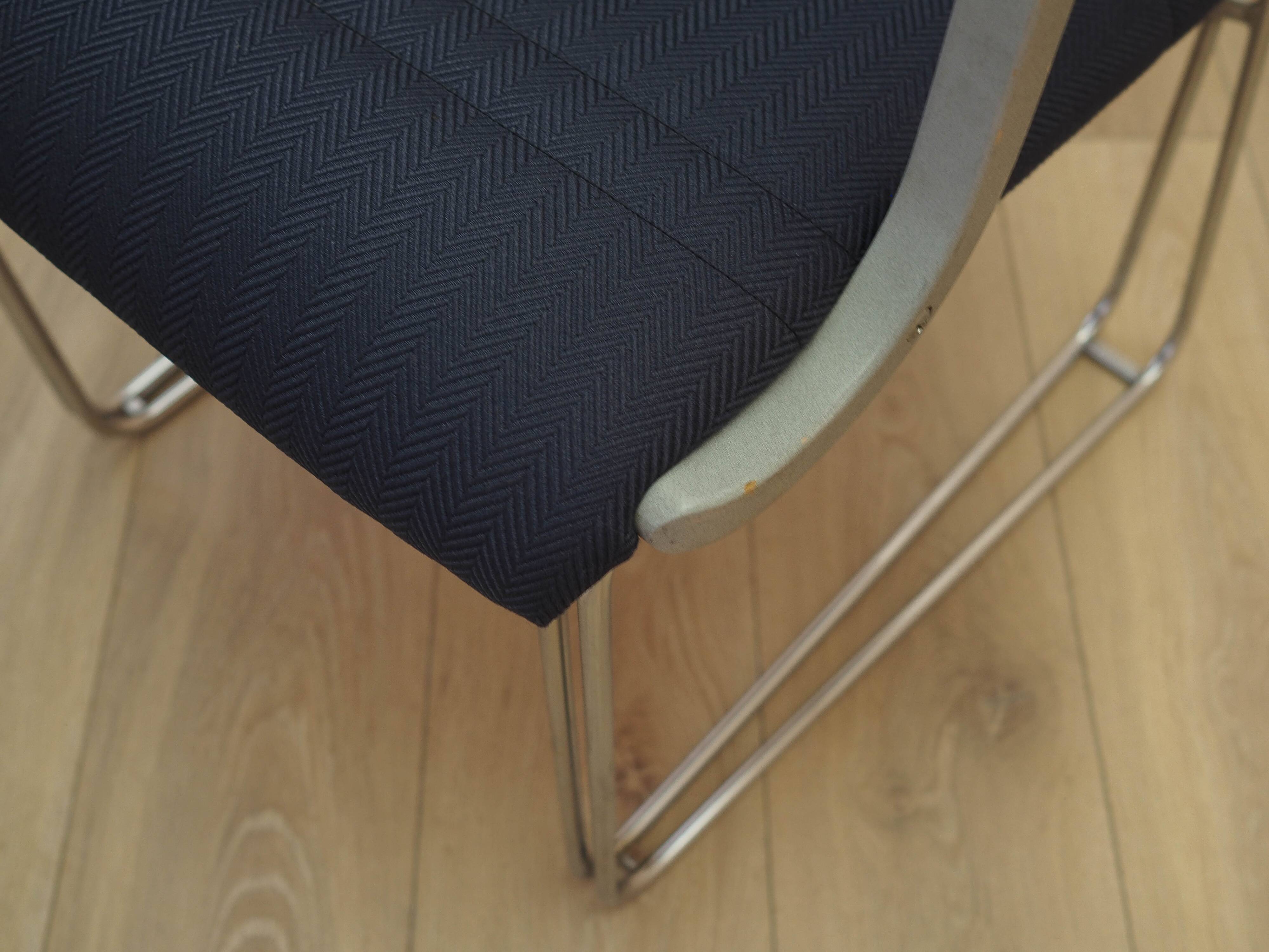 Italian cantilever chair 1990s blue fabric upholstery