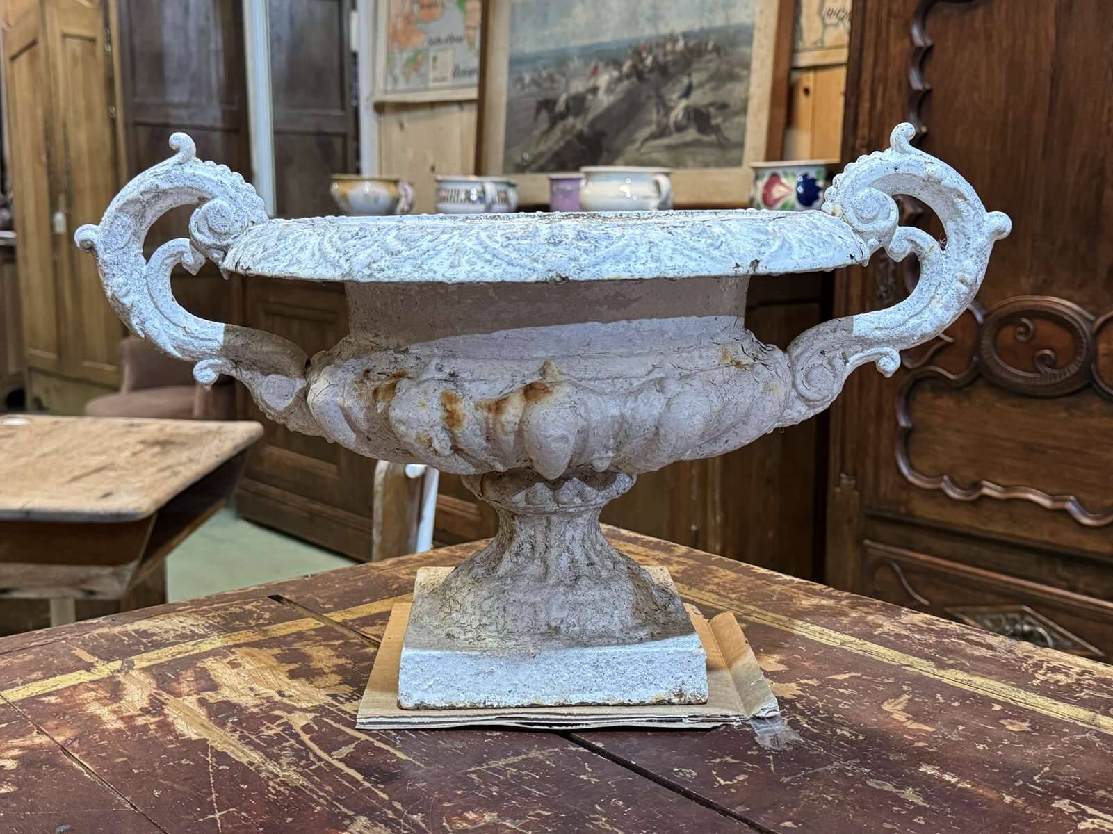 Pair of Medici vases in cast iron from the 19th century.