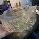 Mid-century clear glass ceiling lamp, 25 cm wide