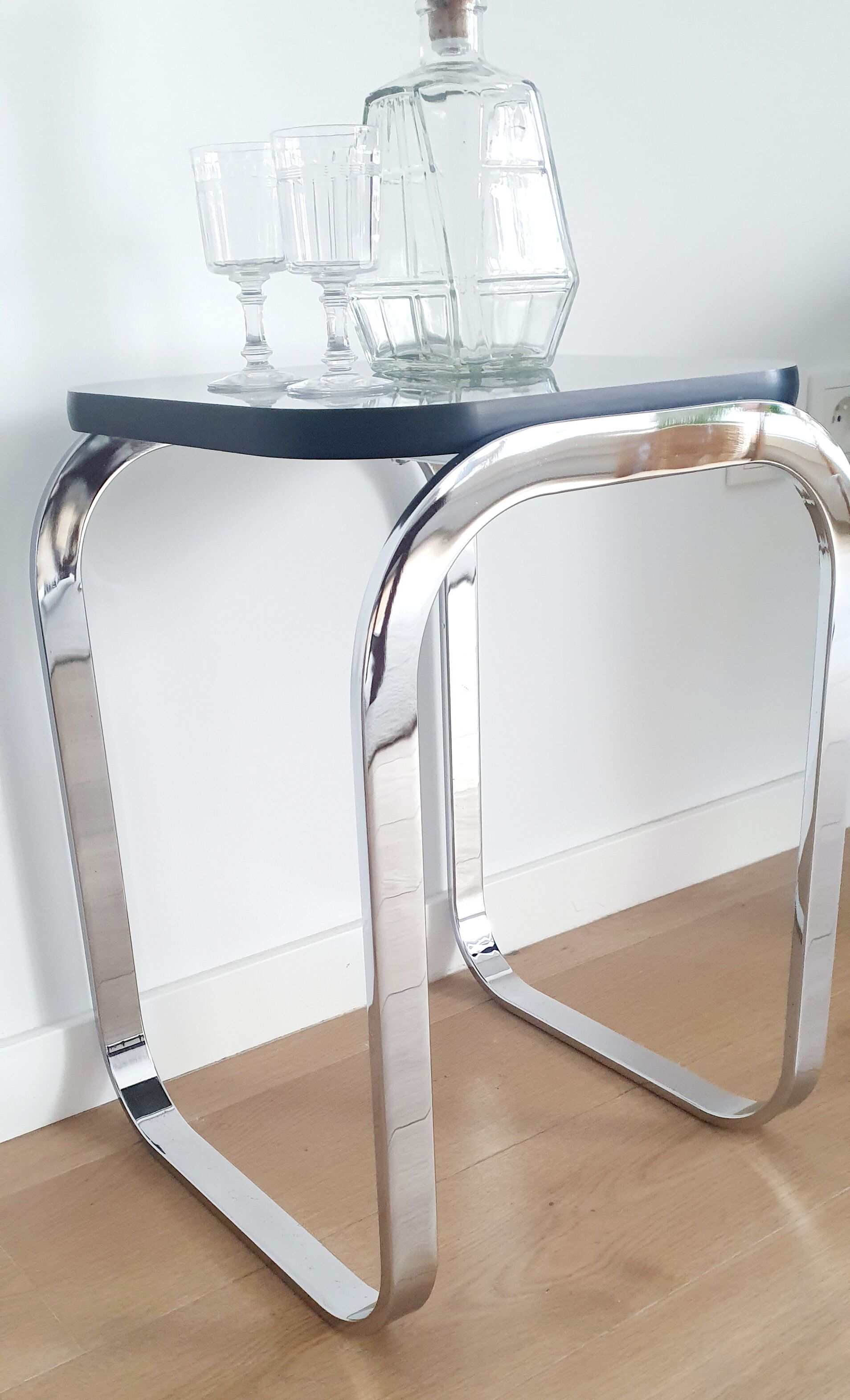 Bauhaus style chrome side table