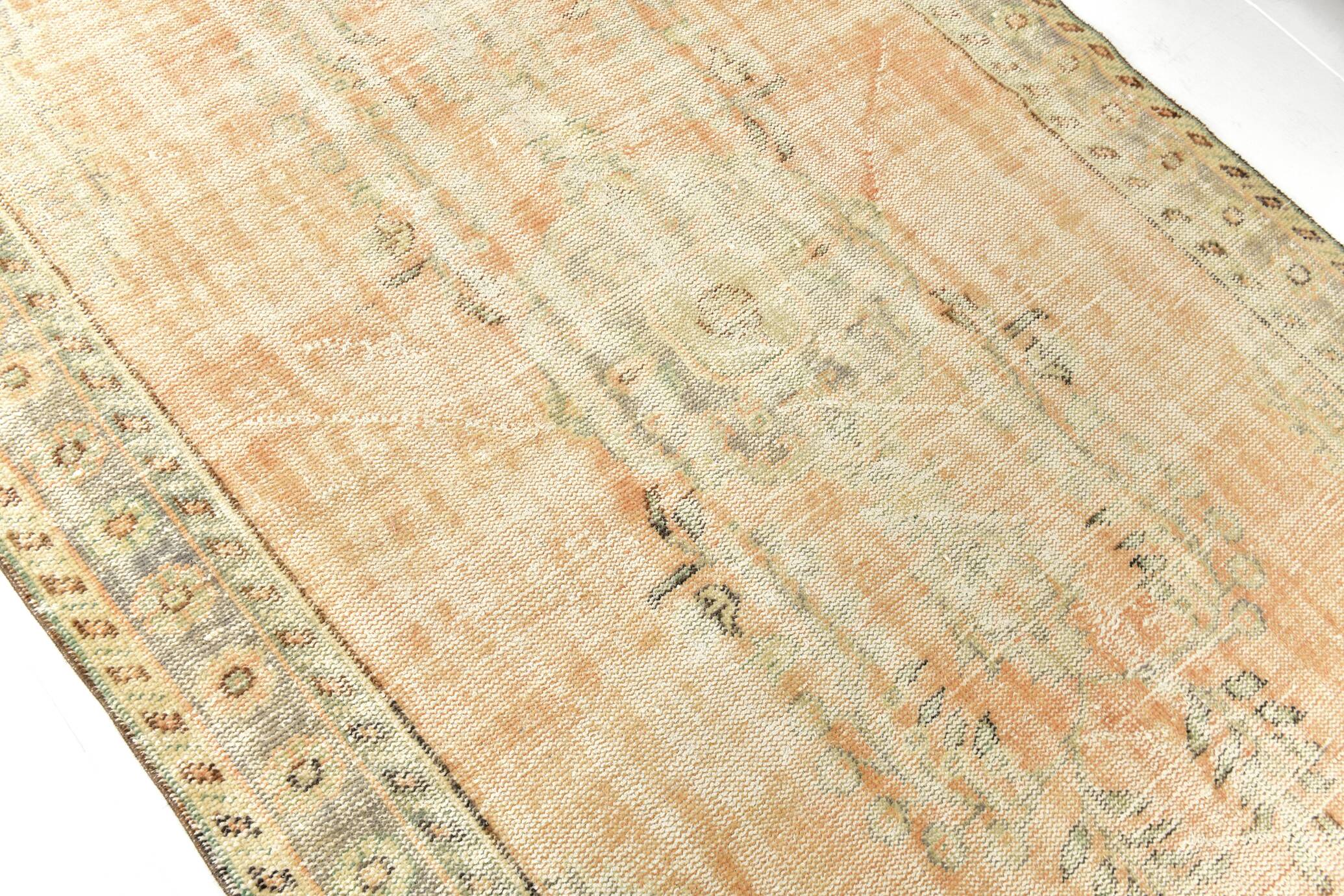 5x9 Vintage Oriental & Bordered Pattern Orange Turkish Rug, 170x274Cm