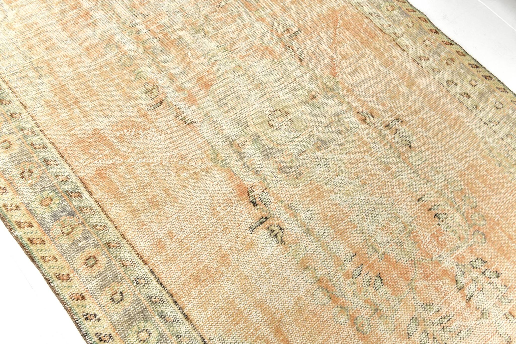 5x9 Vintage Oriental & Bordered Pattern Orange Turkish Rug, 170x274Cm
