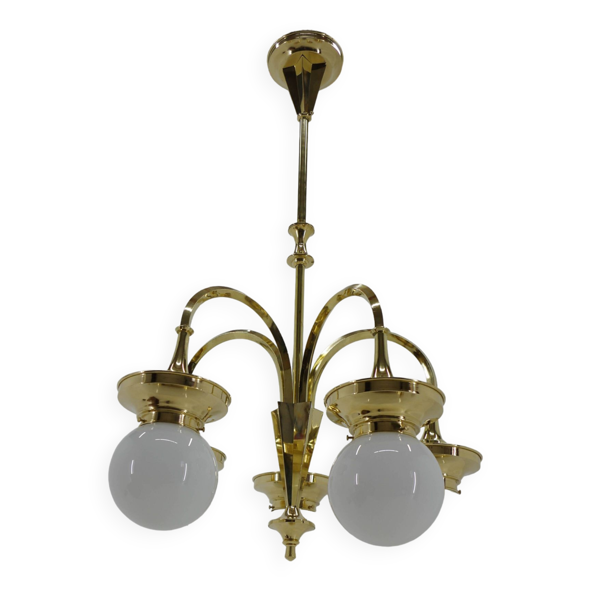 Art Deco Large Chandelier, 1920s, Restored