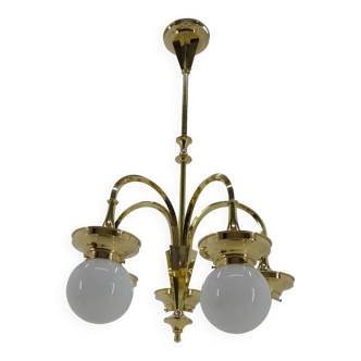 Art Deco Large Chandelier, 1920s, Restored