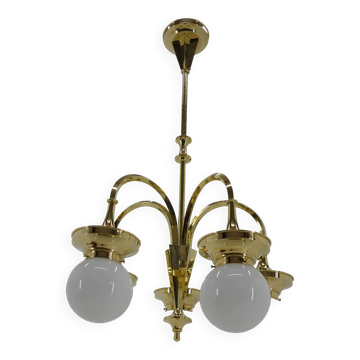 Art Deco Large Chandelier, 1920s, Restored