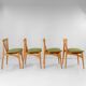 Four Mid-Century Modern Italian Wood Dining Chairs in the Style of Ico Pari