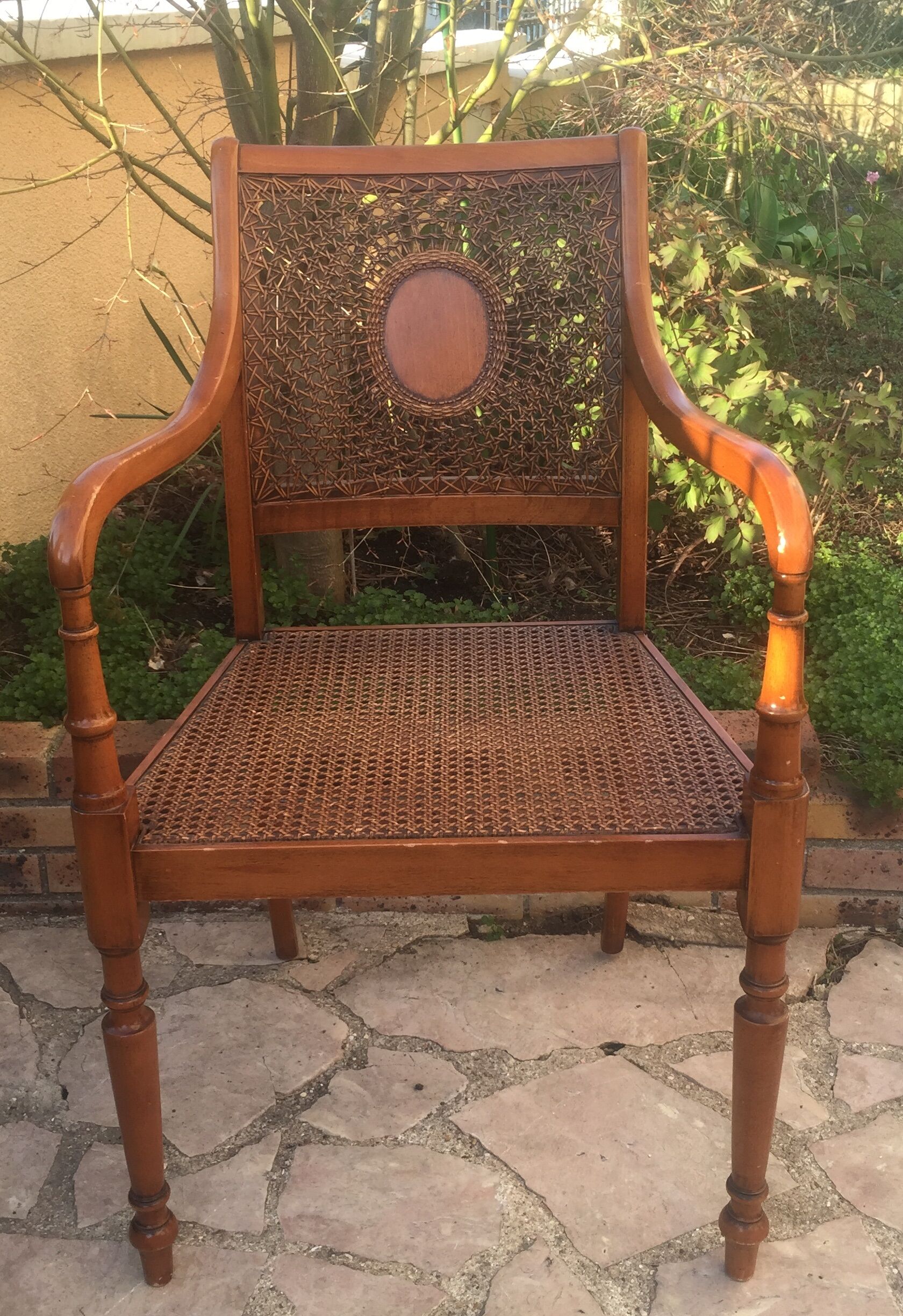 Pair of caned chairs