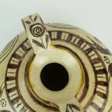 italian mid century double-handle ceramic VASE signed vitali handmade 1970s