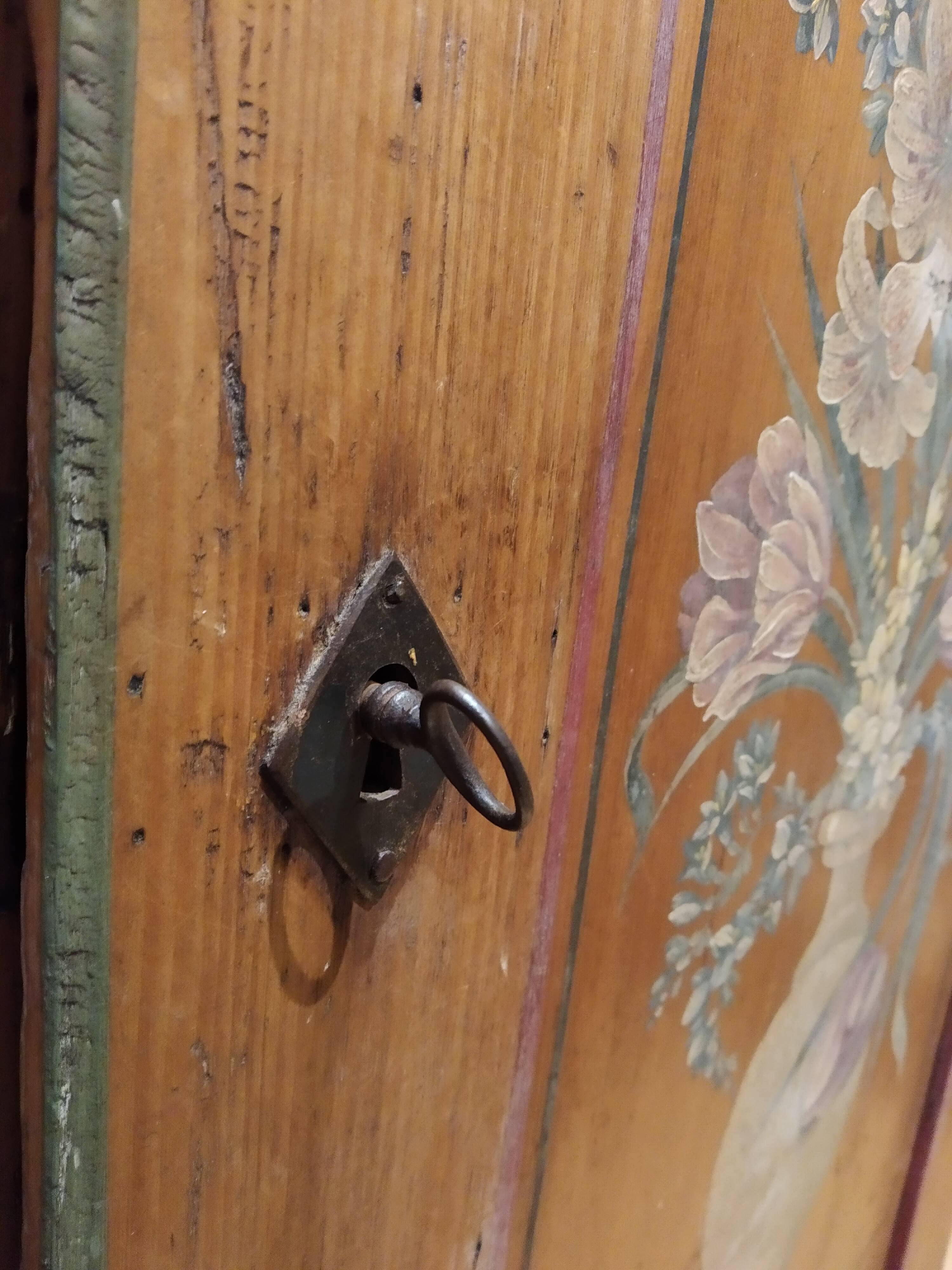 Old furniture jam maker Alsace decor flowers