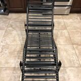 Chaise salon cassina lc4 le corbusier cuir rare cadre noir authentique