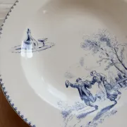 Antique hollow plate Creil and Montereau Téniers service - Ironstone