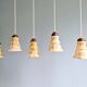 Set of 3 Art Deco marbled opaline pendant lights, 1920s-30s