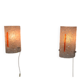 2 orange perspex and plexiglass wall lights from the 60s-70s.