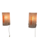 2 orange perspex and plexiglass wall lights from the 60s-70s.