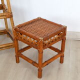 Wood and wicker coffee table