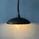 Black oval metal pendant Mid-Century