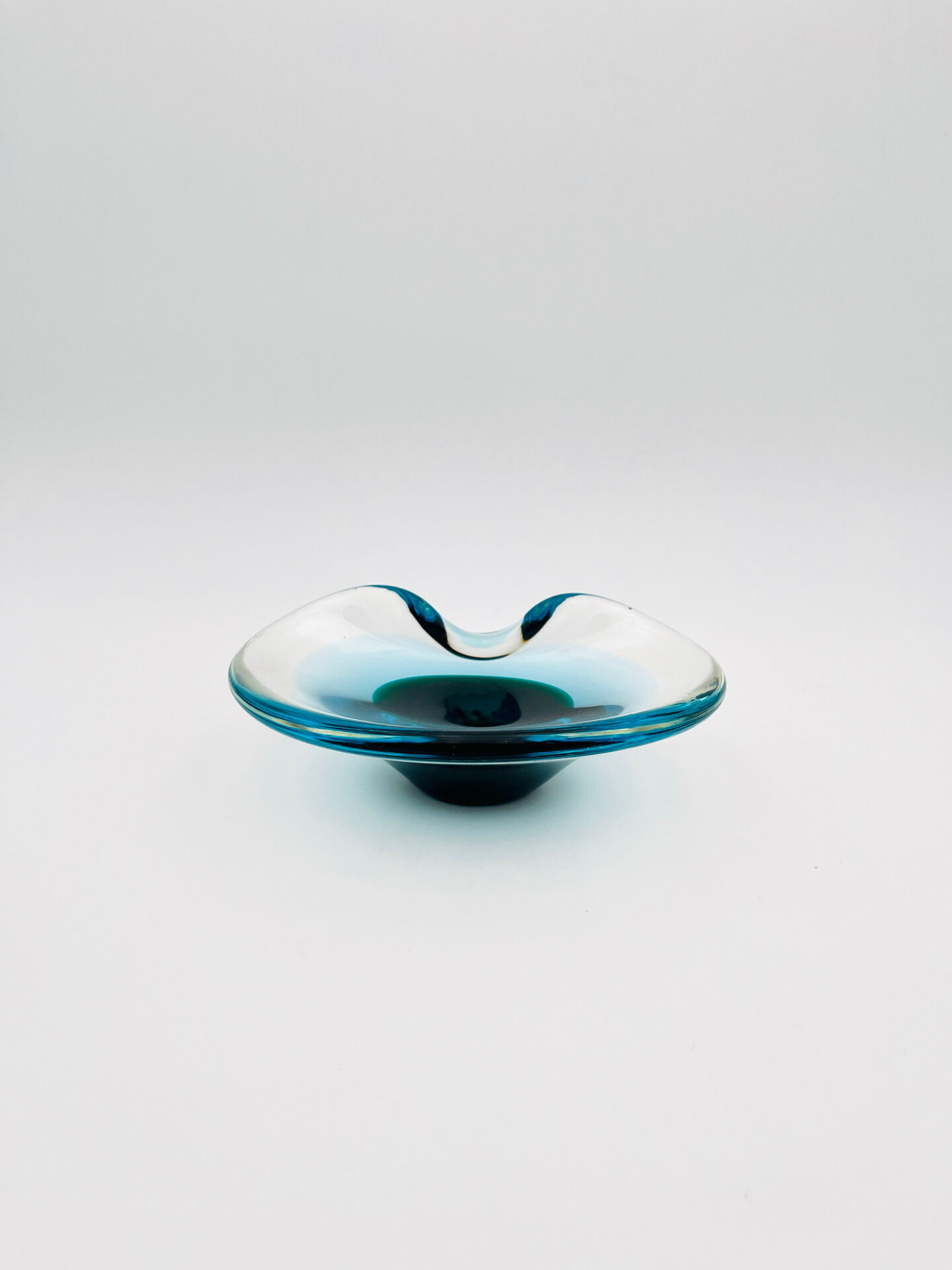Murano Ashtray Galliano Ferro Sommerso Emerald Green 1960