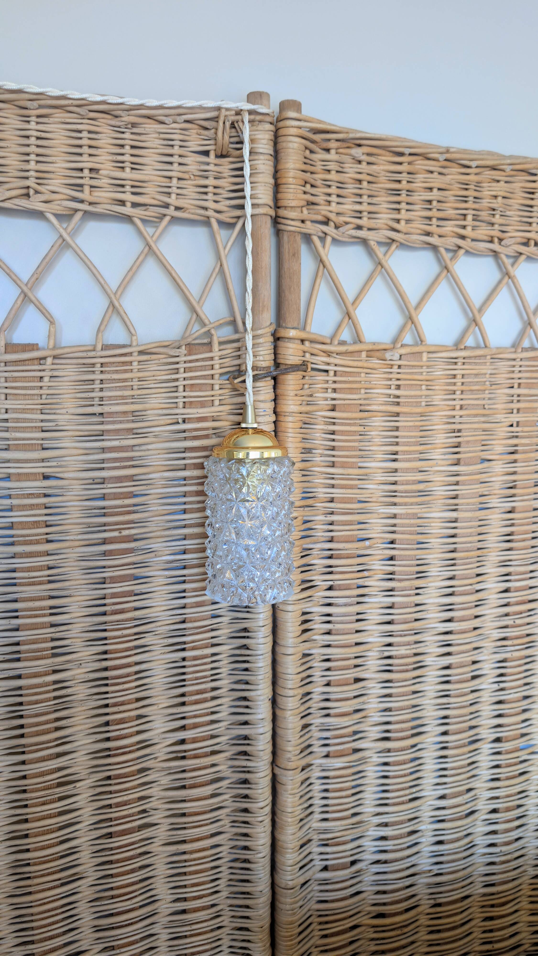 Baladeuse en verre taillé des années 60 - Lumière d'appoint (2 disponibles)