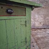 Antique workbench green kitchen island