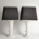 Paire de lampes de table en verre opalin de style mid-century moderne, Suède, ensemble de 2