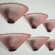 Set of six De Majo sconces in thick pink murano glass. Italy 1980s