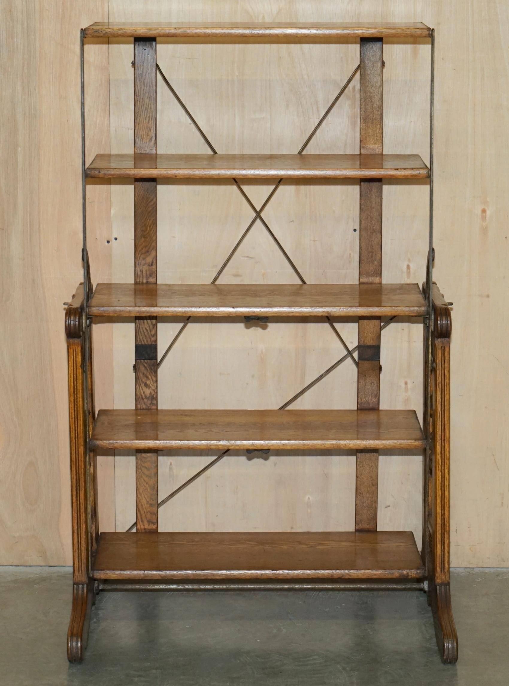 Transformable library table by Boeckh Brothers, circa 1910, restored.