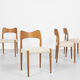 4 dining chairs in oak by Arne Hovmand Olsen for Mogens Kold 1960s