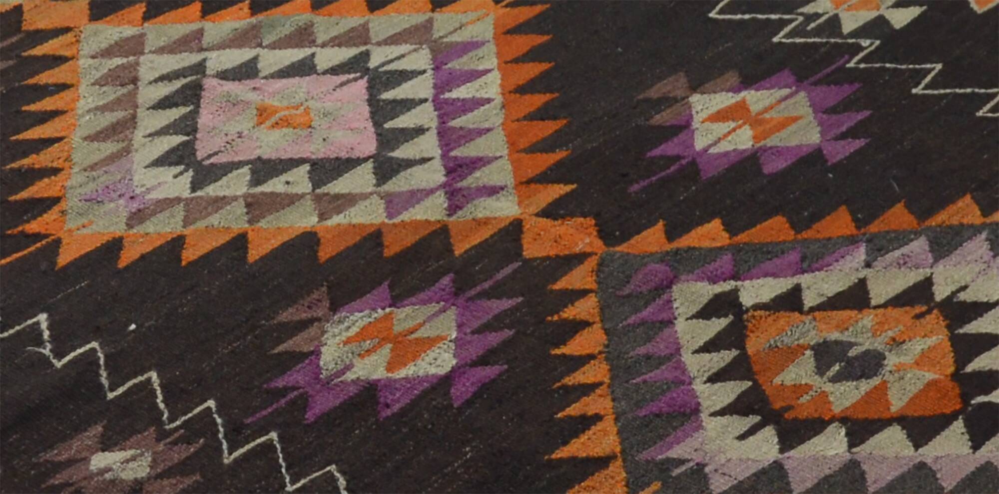 Grand Kilim Turkish Anatolia 160x340 cm Vintage Geometric Handwoven