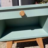 Paire de chevets vintage pieds compas/ vert