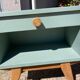Pair of vintage bedside tables with compass feet/green