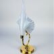 Italian white calla lily flower table lamp, Murano glass, 1970s