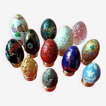 Lot de 12 oeufs style Fabergé