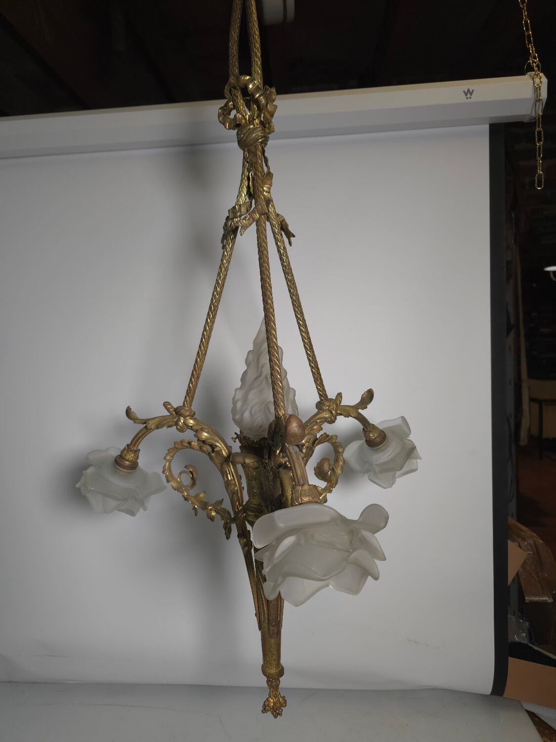 Antique bronze chandelier in Louis XV style