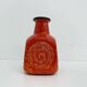 Scheurich West Germany Bay ceramic vase orange with blue fossils, 1970s