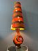 Orange ceramic West Germany floor lamp with dotted shade