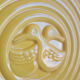 Vintage art deco duck yellow slip coaster