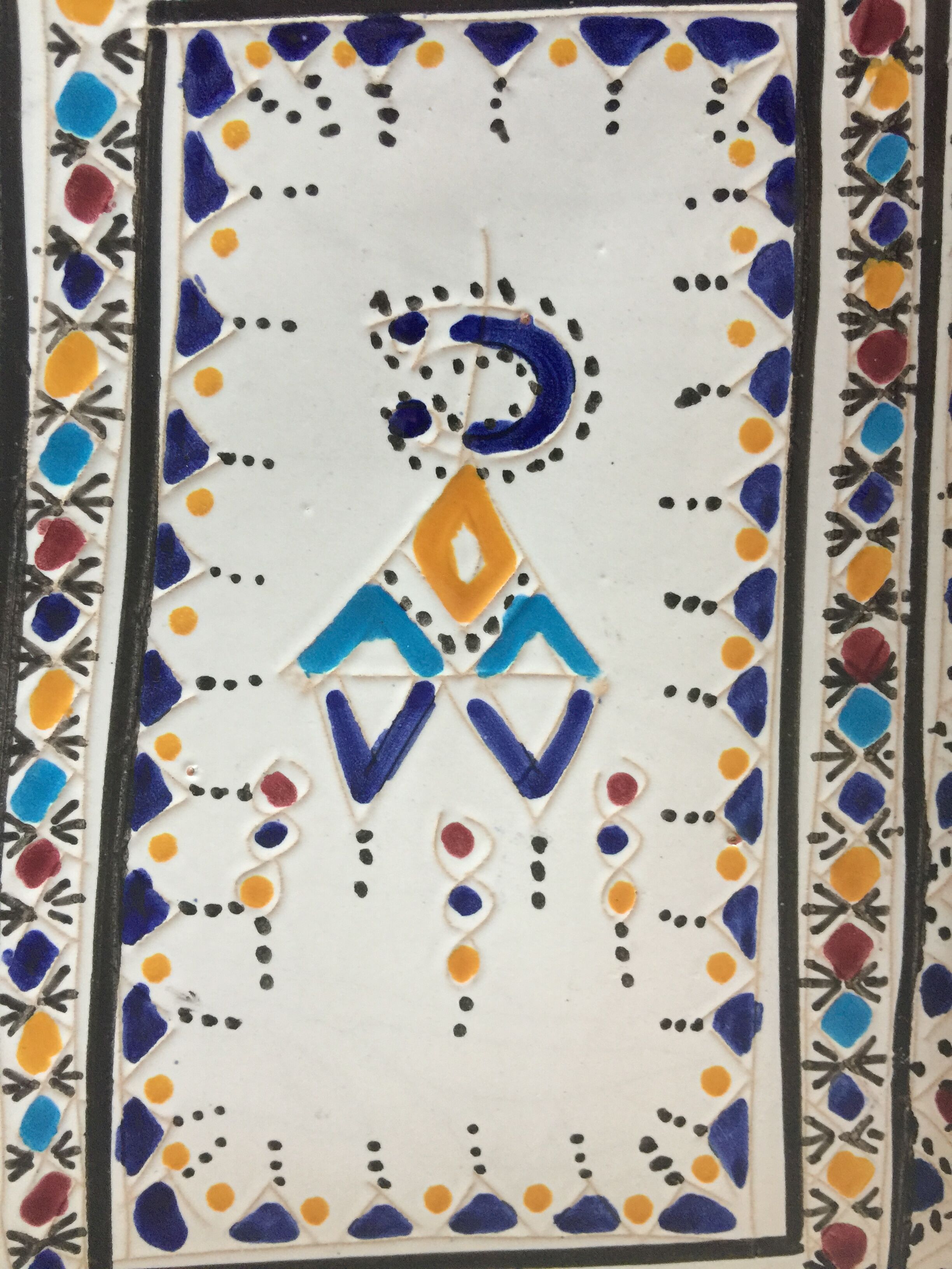 Ceramic dish oriental decoration signed FATH